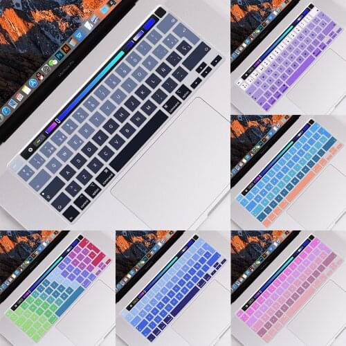 EU Spanish Version Keyboard Cover For MacBook Pro 16 inch A2141 2019 2020 Soft Silicone Skin Keyboard Protector Gradient Color