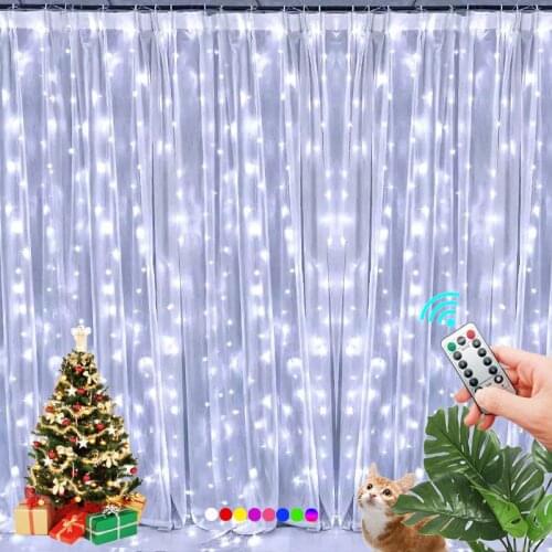 Curtain Lights Indoor Waterfall Fairy String Usb 3x2m Led Bedroom Lights Decoration for Wedding Christmas Party Holiday New Year