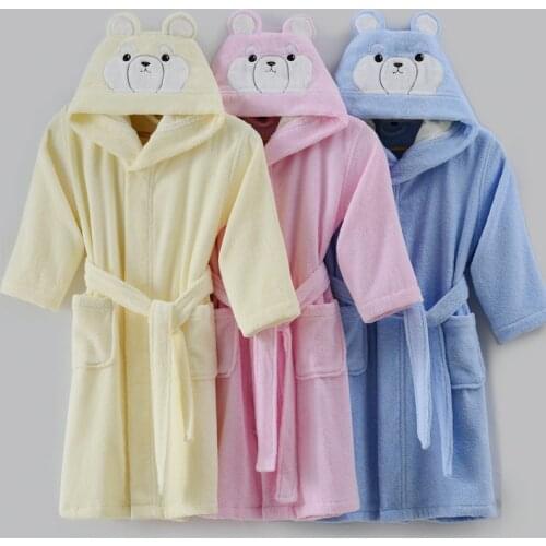 Children Bathrobe Cotton Terry Toweling Robe Kids Cartoon Robe Boy&Girls Hooded Robe Winter Kids Bath Robe Homewear L186