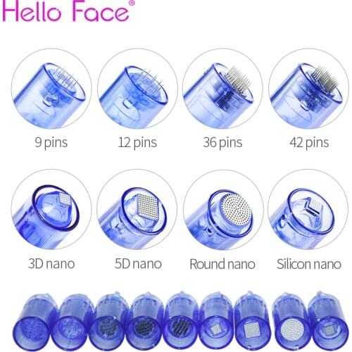 Needle Cartridge 20PCS Electric Derma Pen Needles Microblading 12 36 42 pin Nano Cartridge For Auto Dr. Pen A1 Tattoo Needle Tip