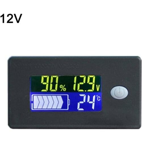 Battery Capacity Indicator DC 10-100V Lead Acid Lithium Motorcycle Car LiFePO4 Voltmeter 12V/24V/36V/48V Voltage Gauge C2D5