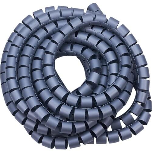 Othmro Gray Spiral Wire Wrap Cable Wrap Cord 10/16/25/30mm PE Polyethylene Tubing for Computer Cable Hose Wound Tube