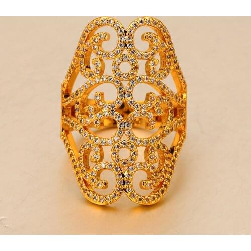 Kfvanfi Copper Party Cocktail Silver Color Ring Cubic Zirconia Ring Women Jewelry Bague Femme Bijoux