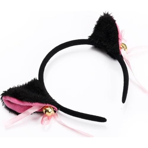 Cosplay Costume Anime Headgear Props Plush Lolita Cat Ears Fox Ears Bell Hair Band Anime Kawaii Plush Hair Accessories