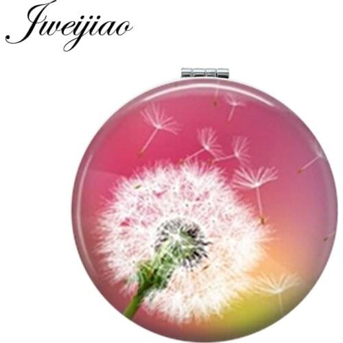 Youhaken Colorful Dandelion Makeup Mirror Mini Round Folding Pocket Mirror 1X/2X Magnifying For Beauty Tools hand mirror