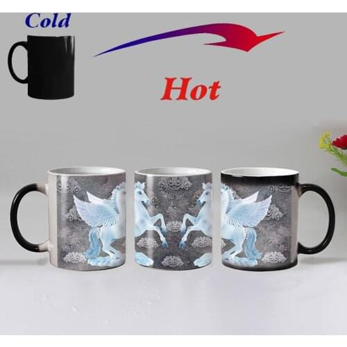 Free shipping 11OZ Fun Peppa Animal Heat Reveals mugs Ceramic color changing coffee Mugs Magic Teacup Mugs the best gift