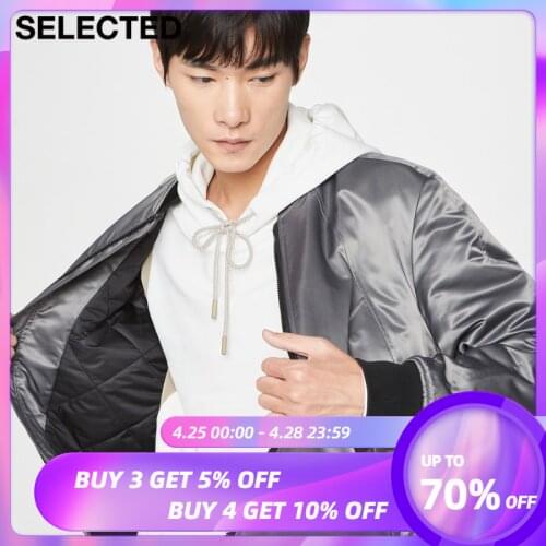 SELECTED Winter New Mens Base Ball Collar Fashion Casual Padding Jacket S|420422009