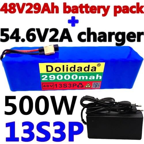 48v lithium ion battery 48v 29Ah 29000mah 500w 13S3P Lithium ion Battery Pack For 54.6v E-bike Electric bicycle Scooter +Charger