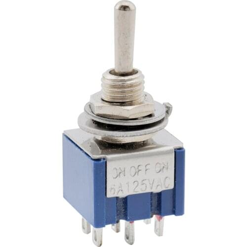 Musiclily 3 Way Guitar On-Off-On 6-Foot Mini Toggle Switch, Blue