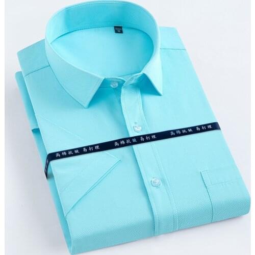 Shirts Men Large Size 5XL 6XL 7XL 8XL Mens Short Sleeve Shirts Casual Work Men Shirts Solid Color & Striped / Twill Shirt Men