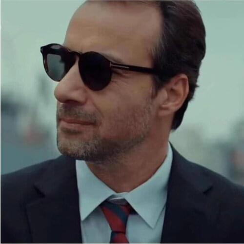 Luxurys Men Retro-Vintage Round Polarized Sunglasses UV400 57-16-145 Italy Acetate Fullrim for Prescription Accustomized