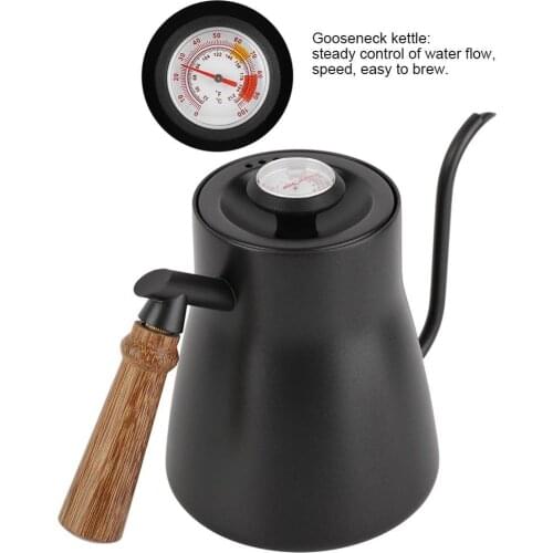 V60 coffee filter glass pot coffee maker set barista tools geyser coffee maker black with thermometer drip kettle free paper