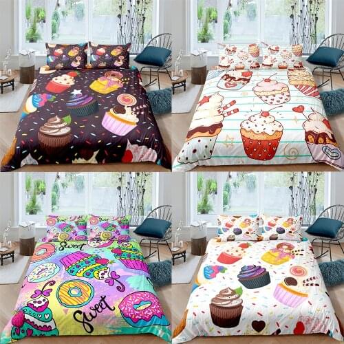 Chocolate Bedding Set Duvet Cover Set Bed Cover Food Candy Comforter Cover Set Bedclothes 135 2/3pcs For Kids Children Bed Set