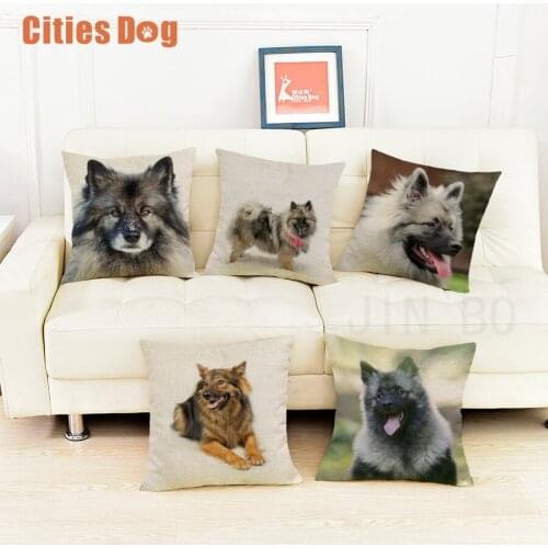 Keeshond dog cushion sofa cover pillows decorative 2018 new Year Valentines Day gift dogs pillowcases almofada cojines