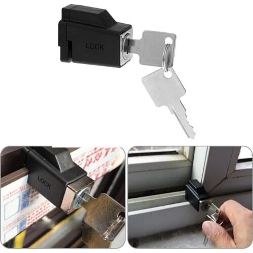 New Aluminum Alloy Sliding Window Door Lock Window Restrictor Locks Sliding Window Lock Child Safety with 2 Keys
