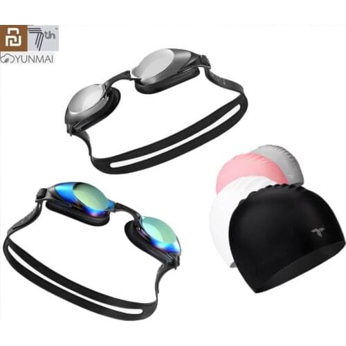Youpin Yunmai Swimming Glasses 7th Swimming Cap Professional HD Anti-fog Goggles with Nose Clip Earplugs Cap for Adult Eyewear