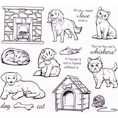 17.5x15cm Pet companion Transparent Clear Stamps Silicone Seals Roller Stamp DIY scrapbooking photo album/Card Making