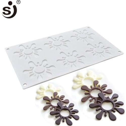 SJ Chocolate Silicone Molds Cake Decorating Tools 3d Decorations Flower Hollow For Mousse Cake Molds Baking Tools