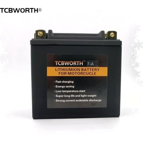 TCBWORTH 7-A Motorcycle LiFePO4 Starter Battery CCA 260A 7Ah Scooter Lithium Engine Motor Start Battery For ATVs UTVs Motorbike