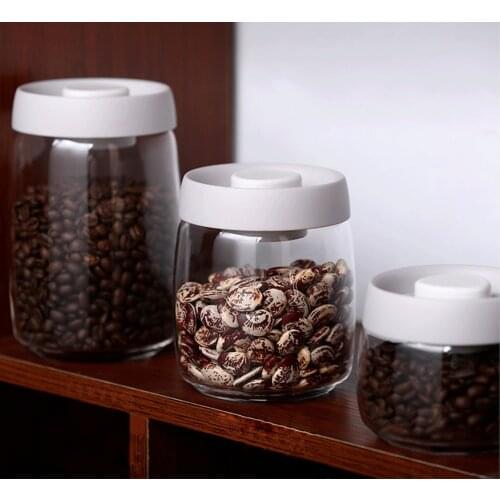 Glass Vacuum Sealed Jars Moisture-proof Tea Grains Fresh-keeping Storage Storage Bottles Kitchen Decoration Storage Tanks
