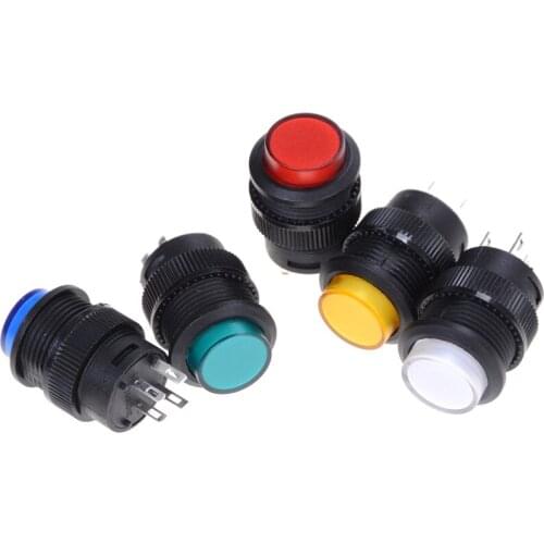 5 Colors R16-503AD OFF-ON LED Light Self-locking Latching Push Button Switch 3A 250V 2pcs/lot