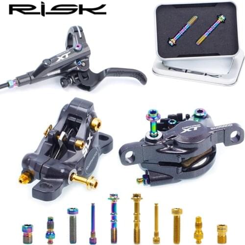 RISK RT114 Titanium Screw For Bicycle Oil Disc Brake Clamp MTB Bike Caliper Bolts for SHIMANO Oil Disc All series Oil Tube Screw