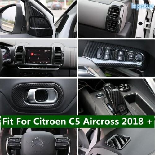 Steering Wheel Buttom / Pillar A Triangle / AC Outlet Vent Cover Trim Interior Refit Kit For Citroen C5 Aircross 2018 - 2021