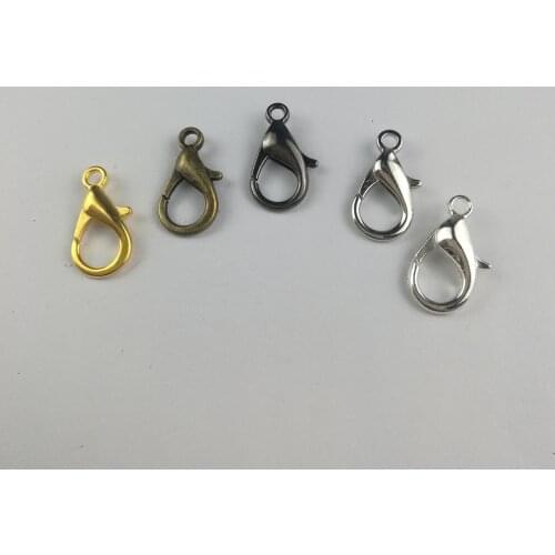 100PCS 10MM Gold/Bronze Lobster Claw Clasps Hooks Finding DIY Silver Gold Copper Plated Lobster Clasps Hooks DIY Craft Supplies