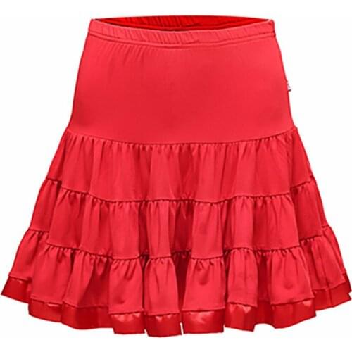 Height Quality Latin Dancing Skirt For Ladies Red Black Purple Silk Satin Skirt Women Roupas De Ballet Infantil Fashions 10396