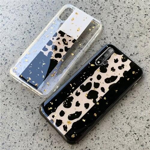 Gold foil stars Back Cover For HuaWei NOVA 5 Pro NOVA 5T 4 transparent Phone Case For HuaWei NOVA 5i Pro NOVA 3i 3 2S 2 Plus