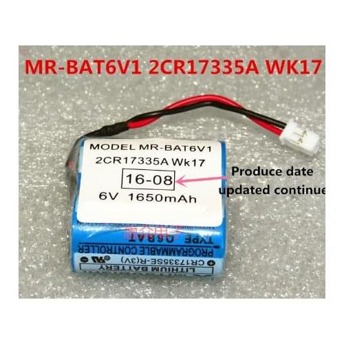 10PCS Original New MR-BAT6V1 2CR17335A WK17 6V PLC Lithium Battery with plugs / connectors Free Shipping