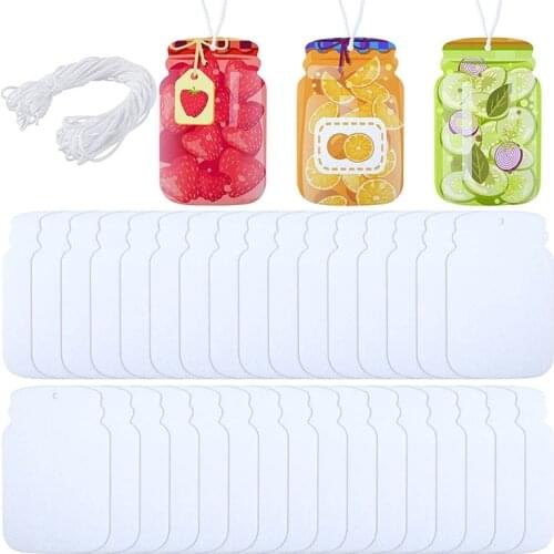 10 Pcs Sublimation Air Freshener Blanks Car Scented Hanging Felt White Fragrant Sheets with Bags Elastic Rope Car Decoration