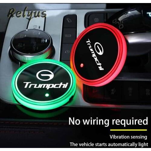 2Pcs Luminous Car Led Cup Coaster Non-slip Mat Automobile Atmosphere Light For Trumpchi GAC GS3 GS4 GS5 Coupe GA4 GS8 GM6 GM8