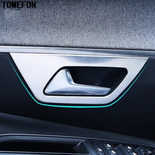 TOMEFON For Peugeot 3008 GT 3008GT 2016 2017 Stainless Steel Interior Inner Door Handle Bowl Frame 4pcs Accessories