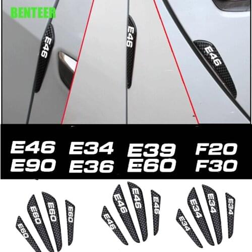4pcs Carbon Fiber Car Door Protection Sticker For BMW E30 E34 E36 E39 E46 E53 E60 E87 E90 F10 F20 F30 Auto Accessories