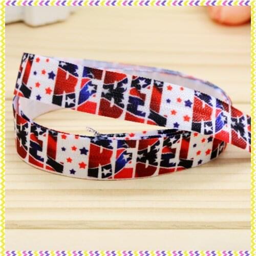 5/8 inch Free shipping Elastic FOE flag printed headband headwear diy hair band wholesale OEM H4163