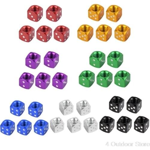 5pcs Aluminum Dice Valve Cap Tire Air Valve Stem Cap for Car Trunk Bicycle Wheel Jy07 20 Dropship