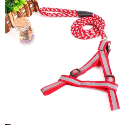 5pcs/lot Strong Reflective Training Dog Pet Puppy Cat Adjustable Nylon Harness Lead Walking Fluorescence Harness Chest Strap