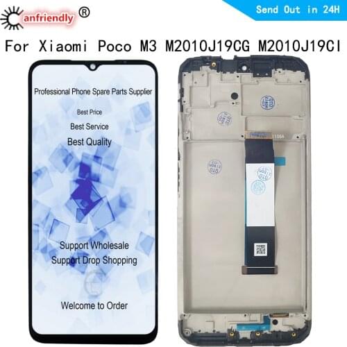 6.53" IPS LCD For Xiaomi Poco M3 M2010J19CG M2010J19CI LCD Display Touch Panel Screen Digitizer Module With Frame Assembly