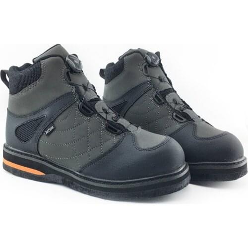 Jeerkool Fly Fishing Aqua Shoes Self-lock Felt Sole Self Locking Fish Waders Mesh Fabric Boots Felt-soled Non-slip Wading Shoe