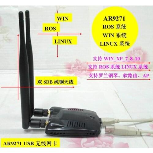 AR9271USB Wireless Network Card Engineering Level Supports WIN10LINUX KALI Driver-free ROS