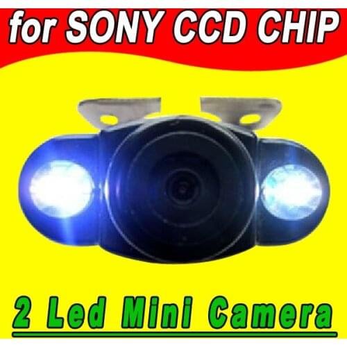 CCD Mini car rear view camera back up reverse with LED car camera NTSC Waterproof free shipping