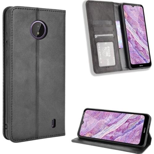 For Nokia C10 C20 Case Luxury Flip PU Leather Wallet Magnetic Adsorption Case For Nokia C 10 C 20 NokiaC10 NokiaC20 Phone Bags