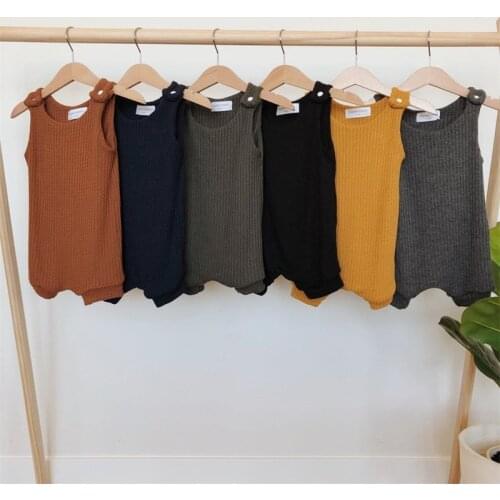 0-36M Baby Clothes Solid color Romper Summer Newborn Sleeveless Jumpsuit Baby Girl Boy Overall Unisex Girl Outfits 6 Color