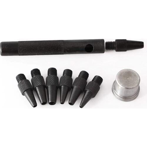 Leather Belt Hole Punch Replaceable Multi-Function Belt Punching Round Punch Punch with 7 pcs Punch Heads DIY Watchband Tools