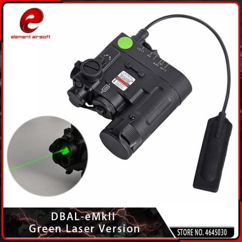 Element Airsoft DBAL-D2 Green & IR Laser DBAL-EMKII Tactical Flashlight Weapon Gun Light DBAL D2 for Hunting Picatinny Rail