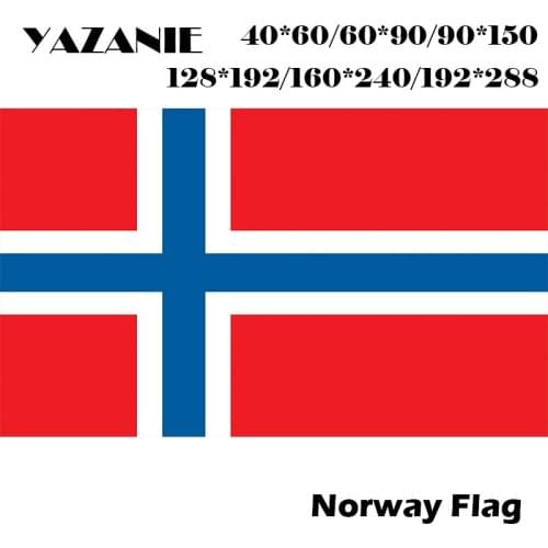 YAZANIE 60*90cm/90*150cm/120*180cm/160*240cm Norway Custom Flag 100D Polyester Large Big Grommets Norwegian Flags And Banners