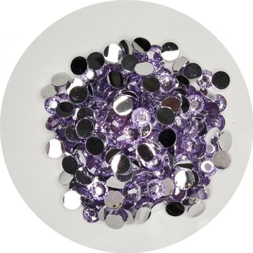 Good Quality Light Amethyst Resin Flatback Glue On Beads 2mm~6mm Non Hotfix Rhinestones for Nail Art/Garment/Decoration