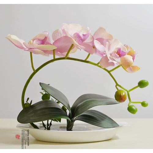 Foreign high-end simulation silk flower High simulation flowers bonsai ceramic bonsai TC176 fresh four-color optional