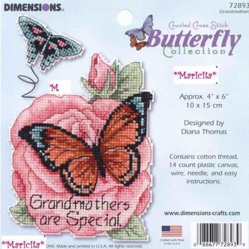 Top Quality Lovely Collection Hot Sell Counted Cross Stitch Kit butterfly Flower Grape Ornament Ornaments Dim 72892-7